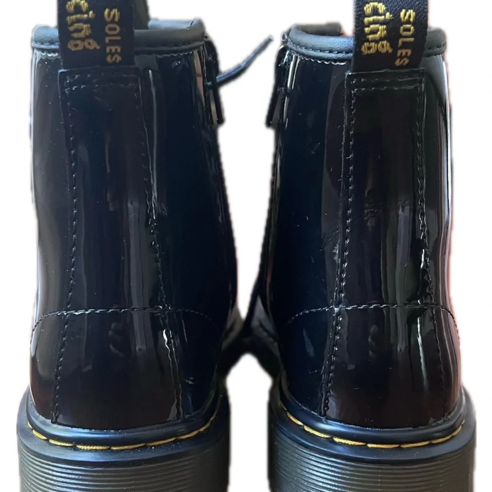 Dr. Martens 1460 J Black Patent Leather Lace-Up Boots